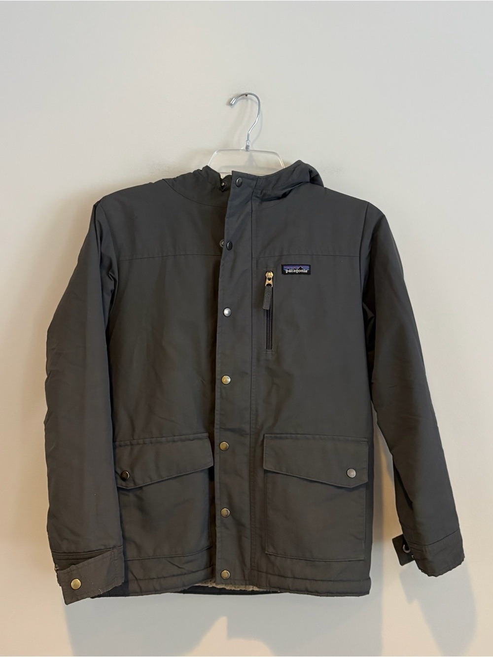 Patagonia Kids Dark Gray Hooded Field Coat Size 12